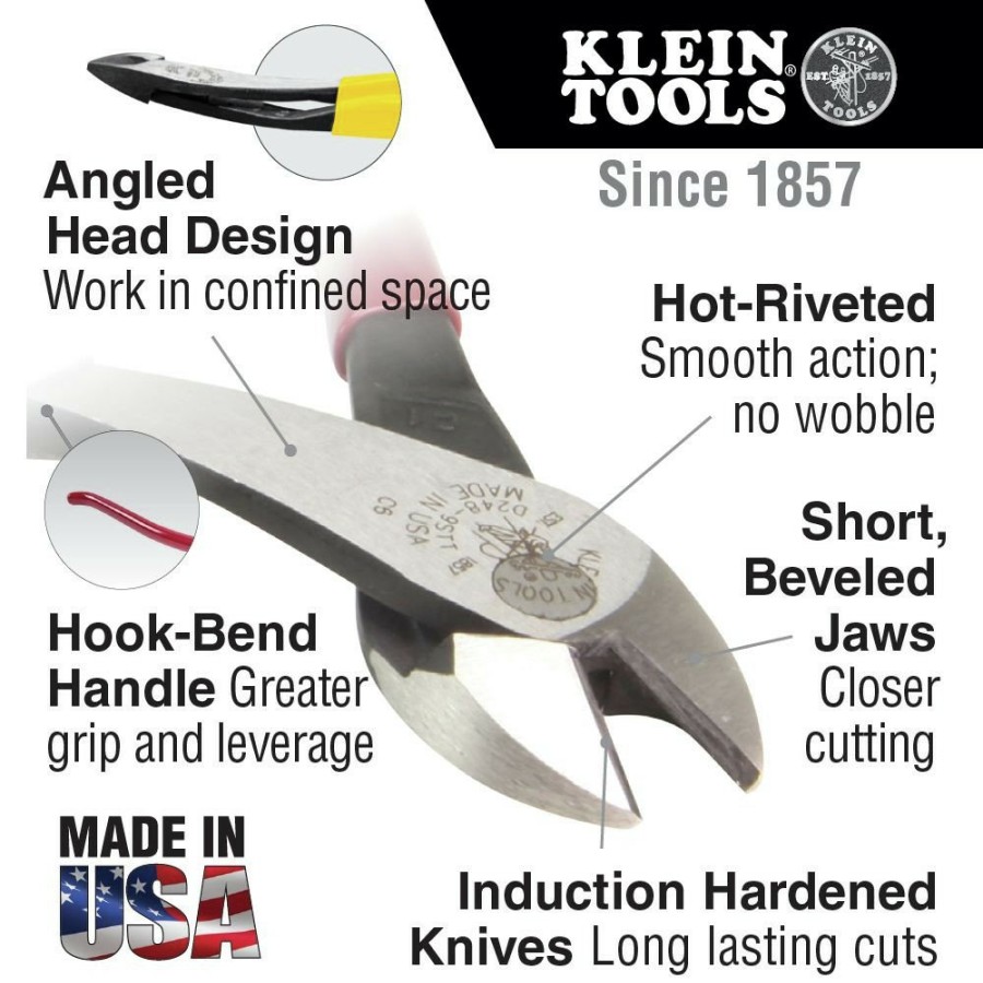 Hand Tools Klein Tools | Klein Tools D248-9St 9 In. Ironworker'S High-Leverage Diagonal Cutting Pliers