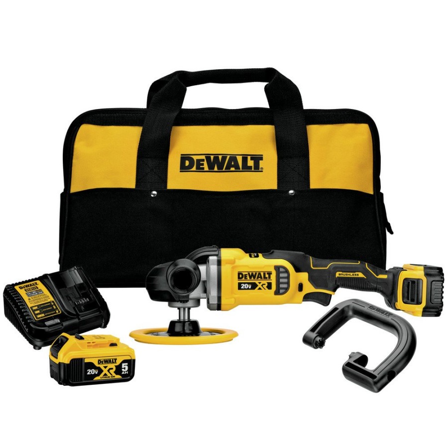 Power Tools Dewalt Polishers | Dewalt Dcm849P2 20V Max Xr Lithium-Ion Variable Speed 7 In. Cordless Rotary Polisher Kit (6 Ah)