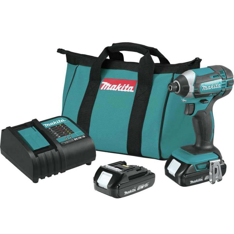 Power Tools Makita Impact Drivers | Factory Reconditioned Makita Xdt11Sy-R 18V Lxt Brushed Lithium-Ion 1/4 In. Cordless Impact Driver Kit (1.5 Ah)