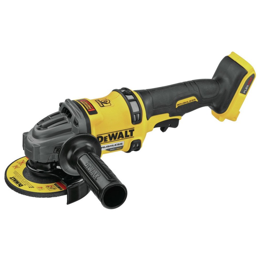 Power Tools Dewalt Angle Grinders | Dewalt Dcg418B Flexvolt 60V Max Brushless Lithium-Ion 4-1/2 In. - 6 In. Cordless Grinder With Kickback Brake (Tool Only)