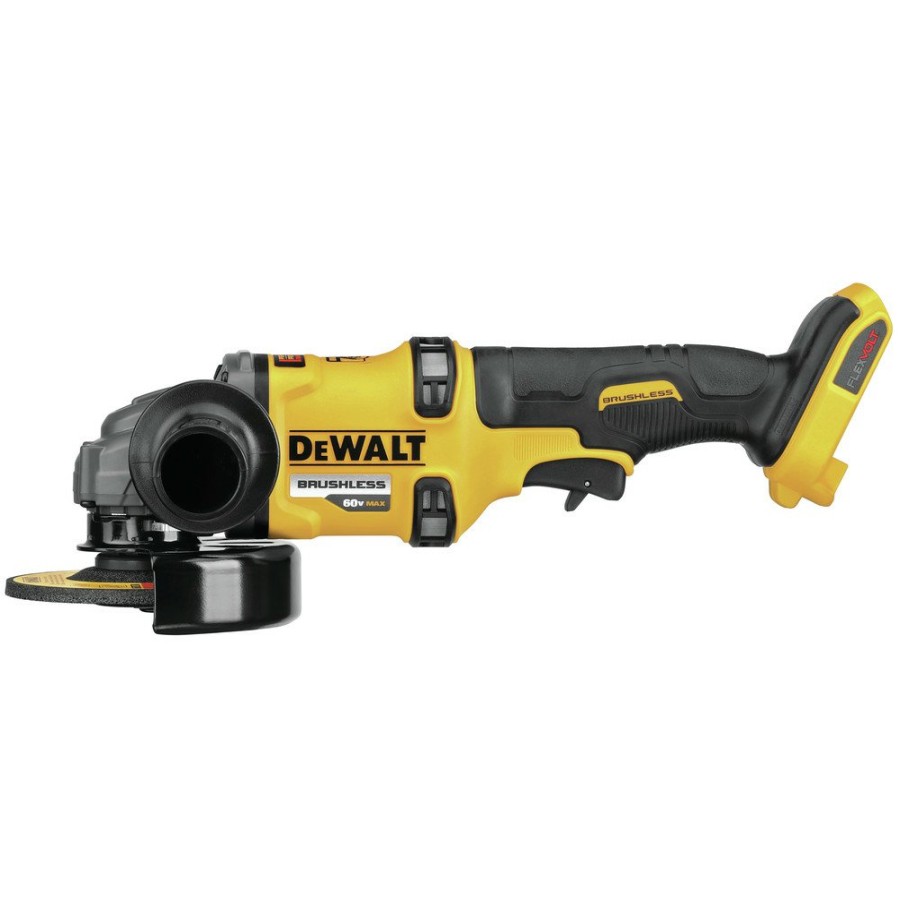 Power Tools Dewalt Angle Grinders | Dewalt Dcg418B Flexvolt 60V Max Brushless Lithium-Ion 4-1/2 In. - 6 In. Cordless Grinder With Kickback Brake (Tool Only)