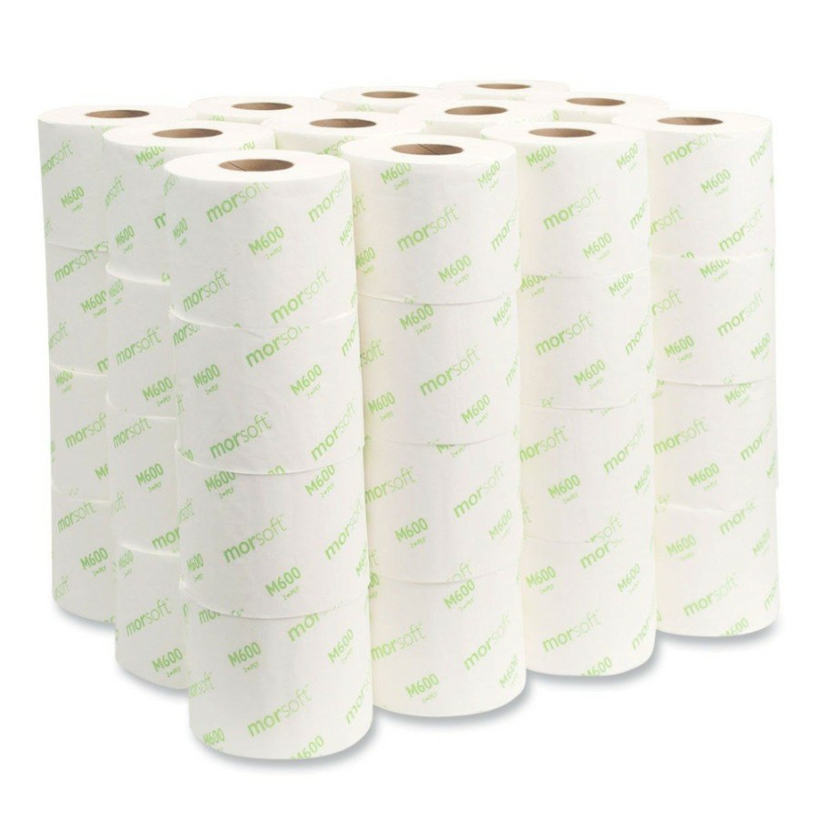 Facility Maintenance & Supplies Morcon Paper | Morcon Paper M600 Morsoft 2-Ply Septic-Safe Controlled Bath Tissue - White (600 Sheets/Roll, 48 Rolls/Carton)