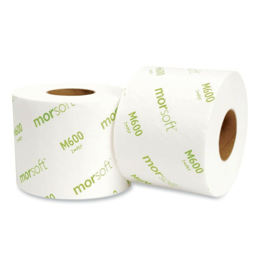 Facility Maintenance & Supplies Morcon Paper | Morcon Paper M600 Morsoft 2-Ply Septic-Safe Controlled Bath Tissue - White (600 Sheets/Roll, 48 Rolls/Carton)