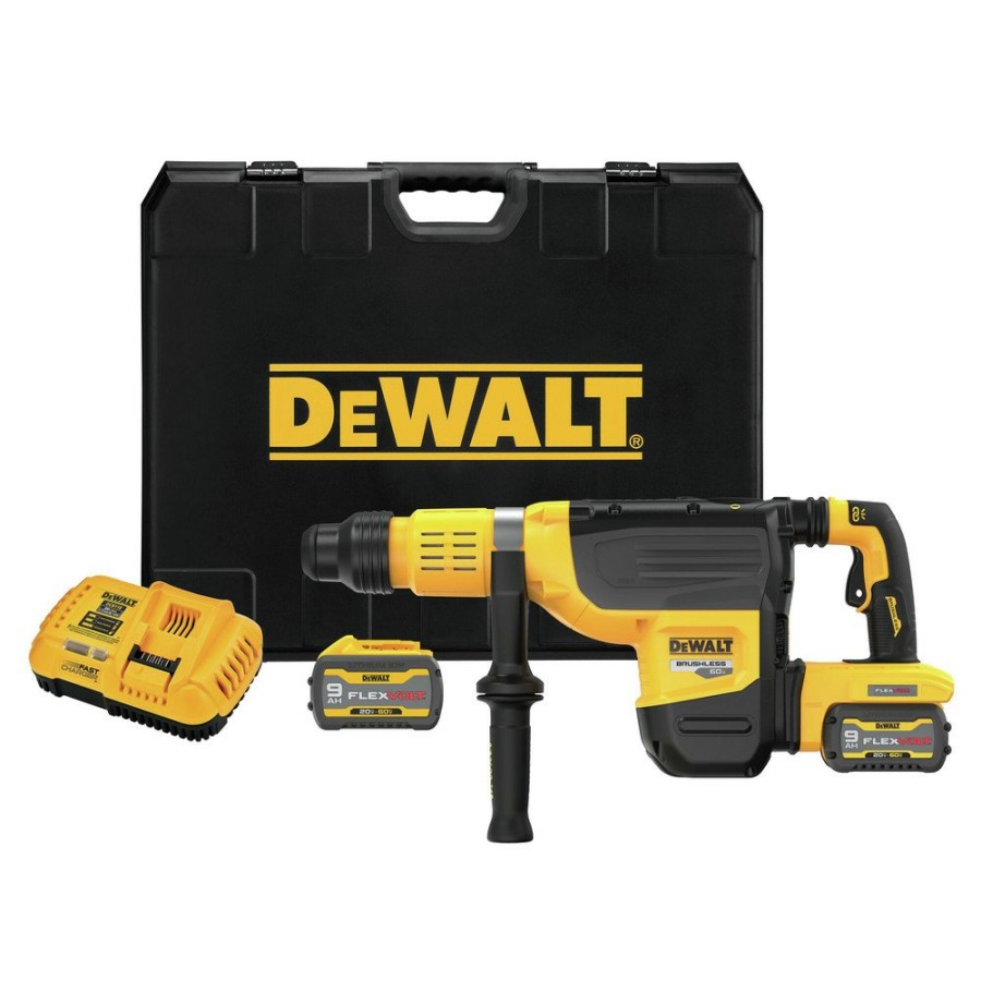 Power Tools Dewalt Rotary Hammers | Dewalt Dch775X2 60V Max Brushless Lithium-Ion 2 In. Cordless Sds Max Combination Rotary Hammer Kit With 2 Batteries (9 Ah)