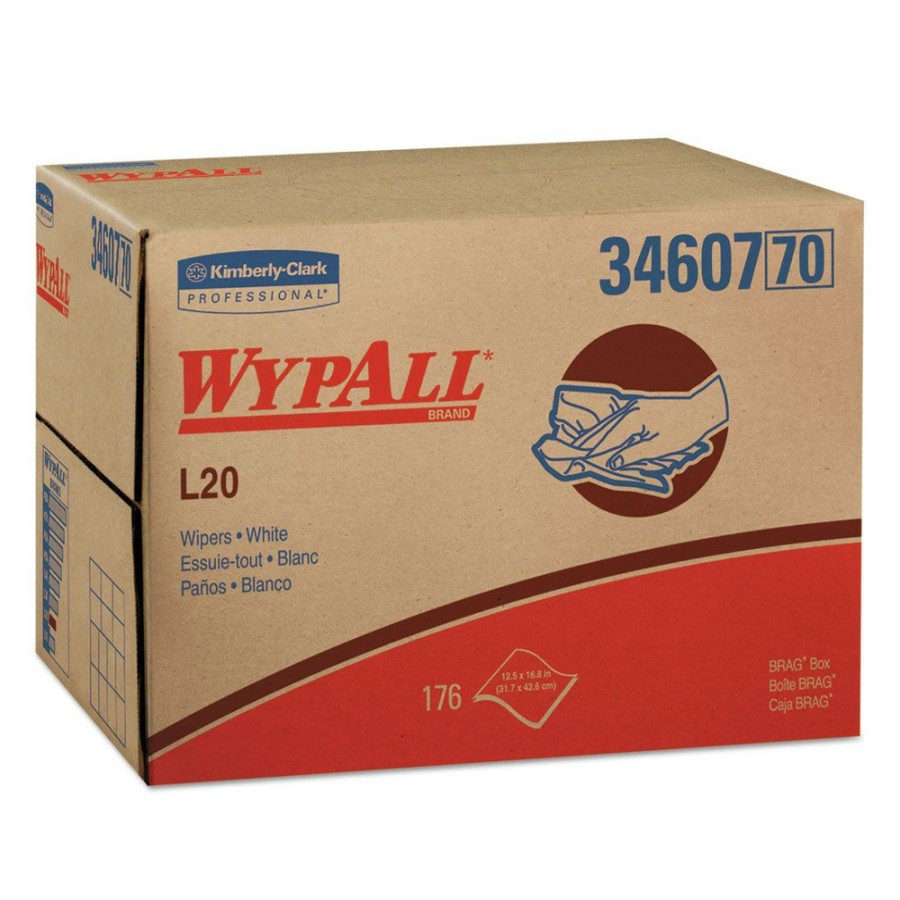 Facility Maintenance & Supplies WypAll | Wypall 34607 176/Box L20 Brag Box Wipers - White