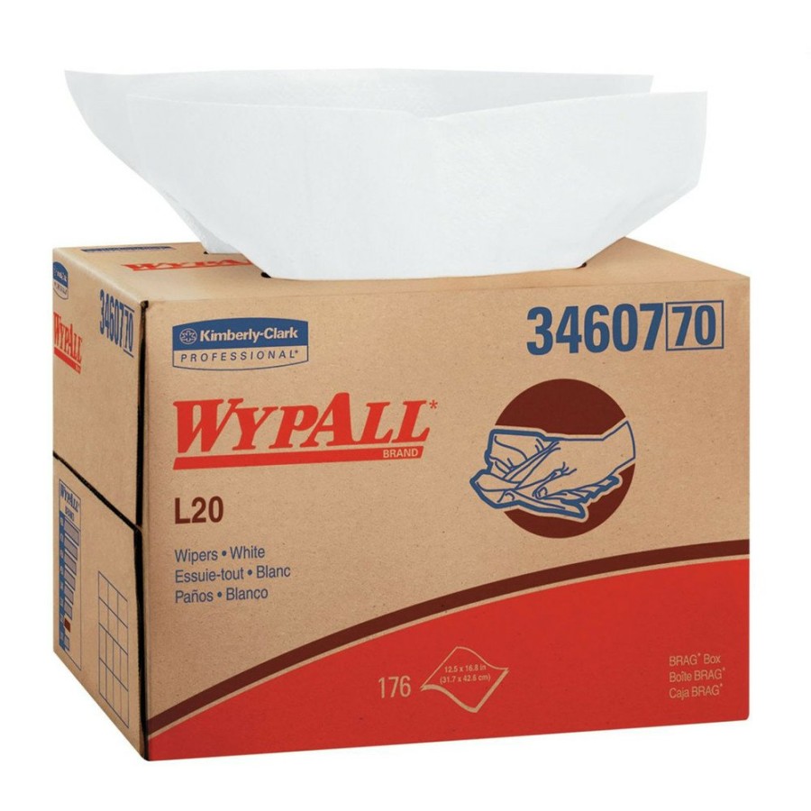 Facility Maintenance & Supplies WypAll | Wypall 34607 176/Box L20 Brag Box Wipers - White