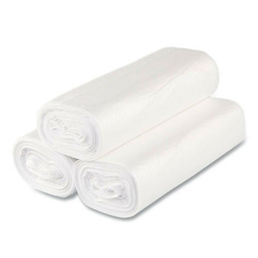 Facility Maintenance & Supplies Inteplast Group | Inteplast Group S334016N 33 Gal. 16 Microns 33 In. X 40 In. High-Density Interleaved Commercial Can Liners - Clear (25 Bags/Roll, 10 Rolls/Carton)