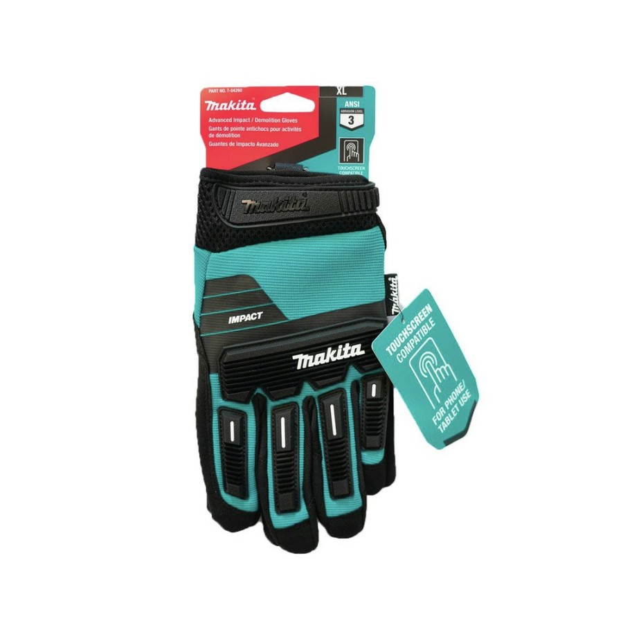 Safety Equipment Makita | Makita T-04260 Advanced Impact Demolition Gloves - Extra-Large