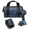 Power Tools Bosch Drill Drivers | Factory Reconditioned Bosch Gsb18V-490B12-Rt 18V Ec Brushless Lithium-Ion 1/2 In. Cordless Hammer Drill Driver Kit (2 Ah)