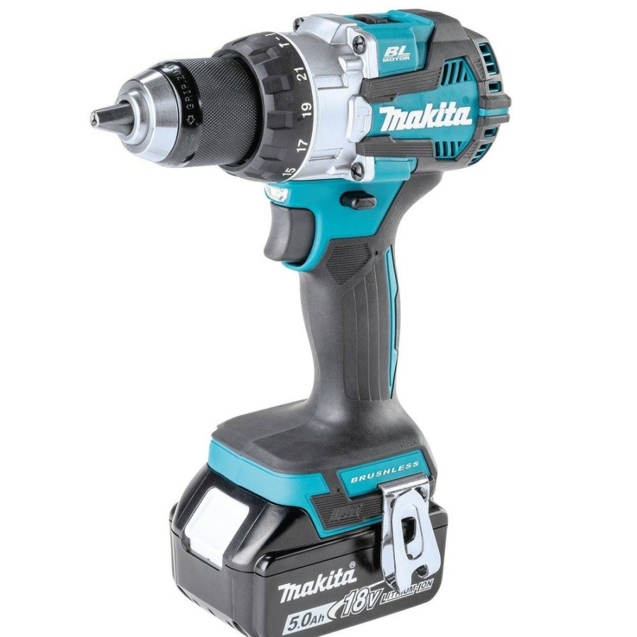 Power Tools Makita Hammer Drills | Makita Xph16T 18V Lxt Brushless Lithium-Ion 1/2 In. Cordless Compact Hammer Drill Driver Kit With 2 Batteries (5 Ah)