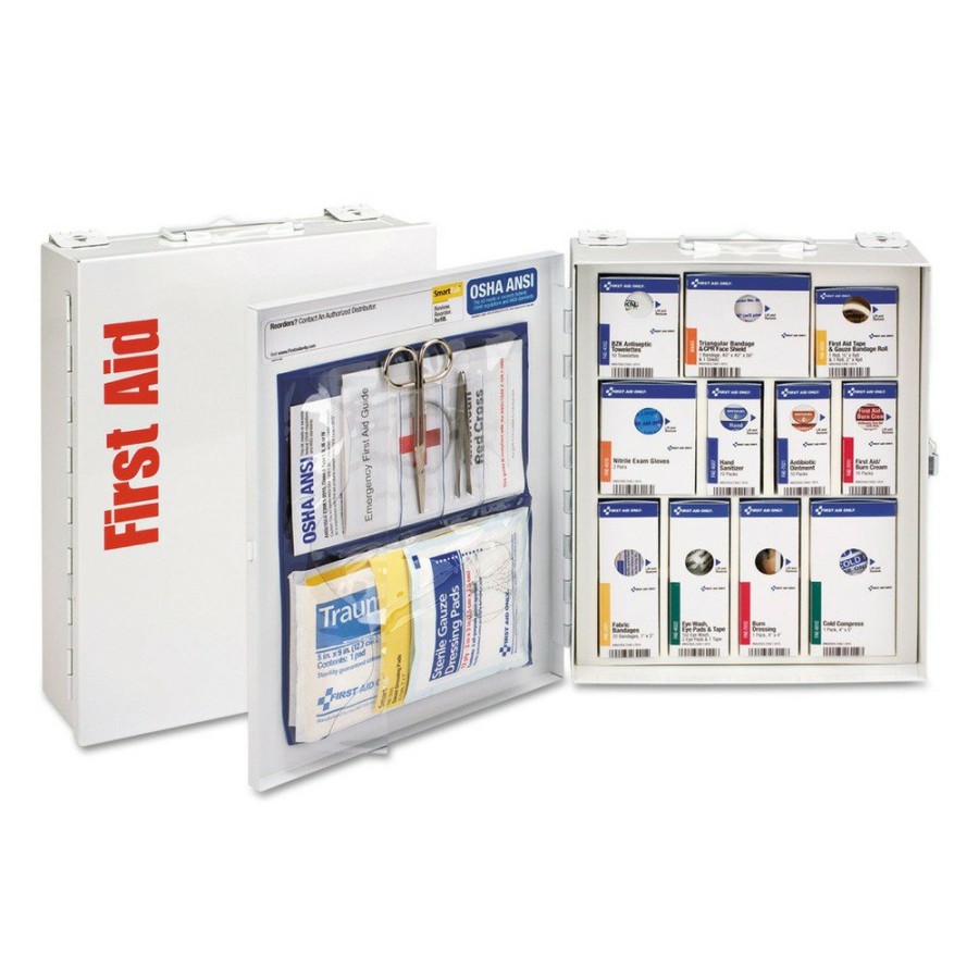 Safety Equipment First Aid Only First Aid And Emergency Kits | First Aid Only Fao90578021 Ansi 2015 Smartcompliance Class A General Business No Meds First Aid Station For 25 People With Metal Case (1-Kit)