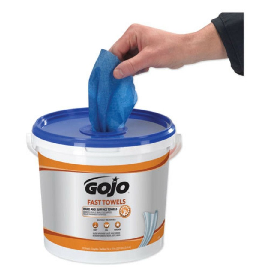 Facility Maintenance & Supplies GOJO Industries Hand Wipes | Gojo Industries 6299-02 9 In. X 10 In. Fast Towels Hand Cleaning Towels - White