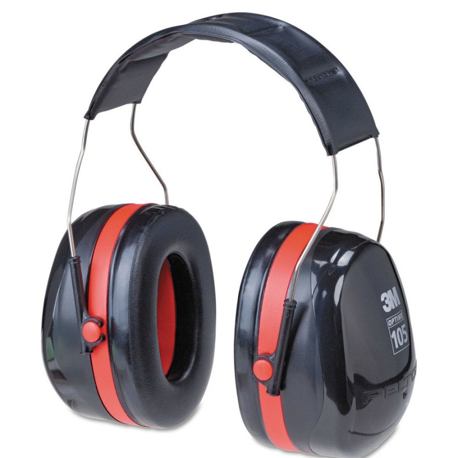 Safety Equipment 3M Ear Muffs | 3M H10A Peltor Optime 105 High Performance 30 Db Nrr Ear Muffs - Black/Red