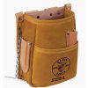 Tool Storage Klein Tools | Klein Tools 5125L 5-Pocket Leather Tool Pouch With Chain Tape Thong