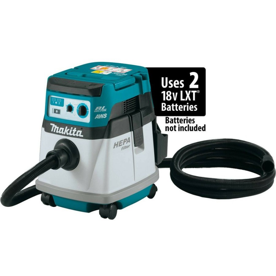 Woodworking Tools Makita Dust Collectors | Makita Xcv25Zux 36V (18V X2) Lxt Brushless Lithium-Ion Cordless Aws 4 Gallon Hepa Filter Dry Dust Extractor/Vacuum (Tool Only)