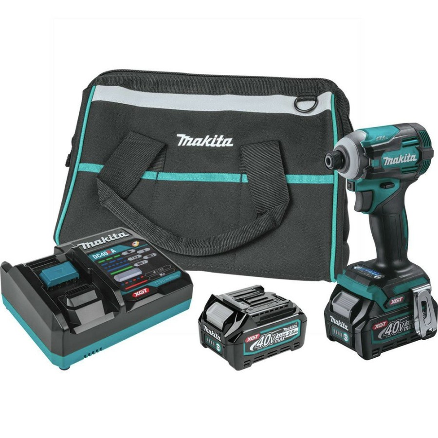 Power Tools Makita Impact Drivers | Makita Gdt01D 40V Max Xgt Brushless Lithium-Ion Cordless 4-Speed Impact Driver Kit (2.5 Ah)