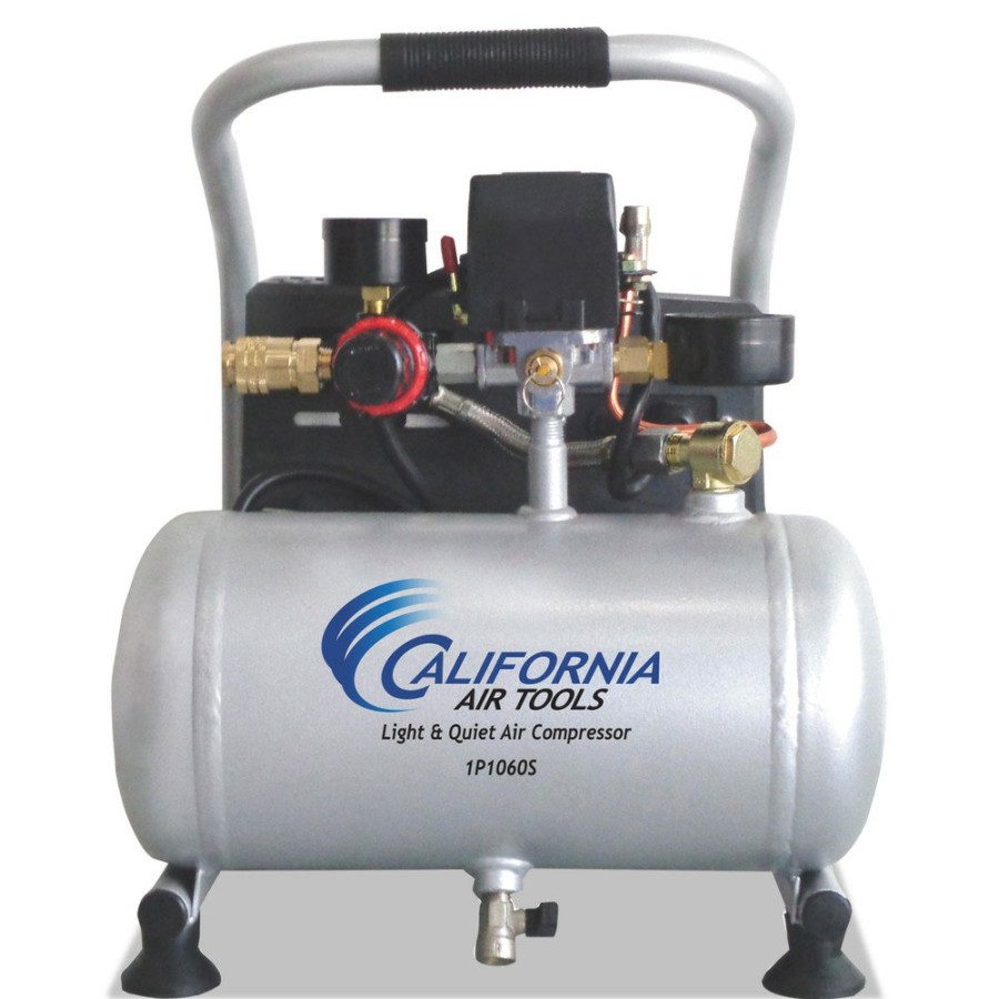 Air Tools And Equipment California Air Tools Portable Air Compressors | California Air Tools Cat-1P1060S 0.6 Hp 1 Gallon Light And Quiet Steel Tank Hand Carry Air Compressor