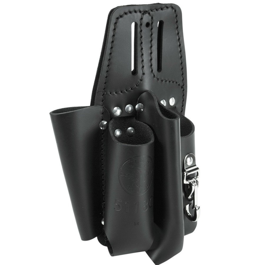 Tool Storage Klein Tools | Klein Tools 5118C Black Leather Tool Pouch For Belts