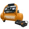 Air Tools And Equipment Freeman Portable Air Compressors | Freeman Pe20V1Gck 20V Max 1/3 Hp 1 Gallon Oil-Free Portable Hot Dog Air Compressor Kit (4 Ah)