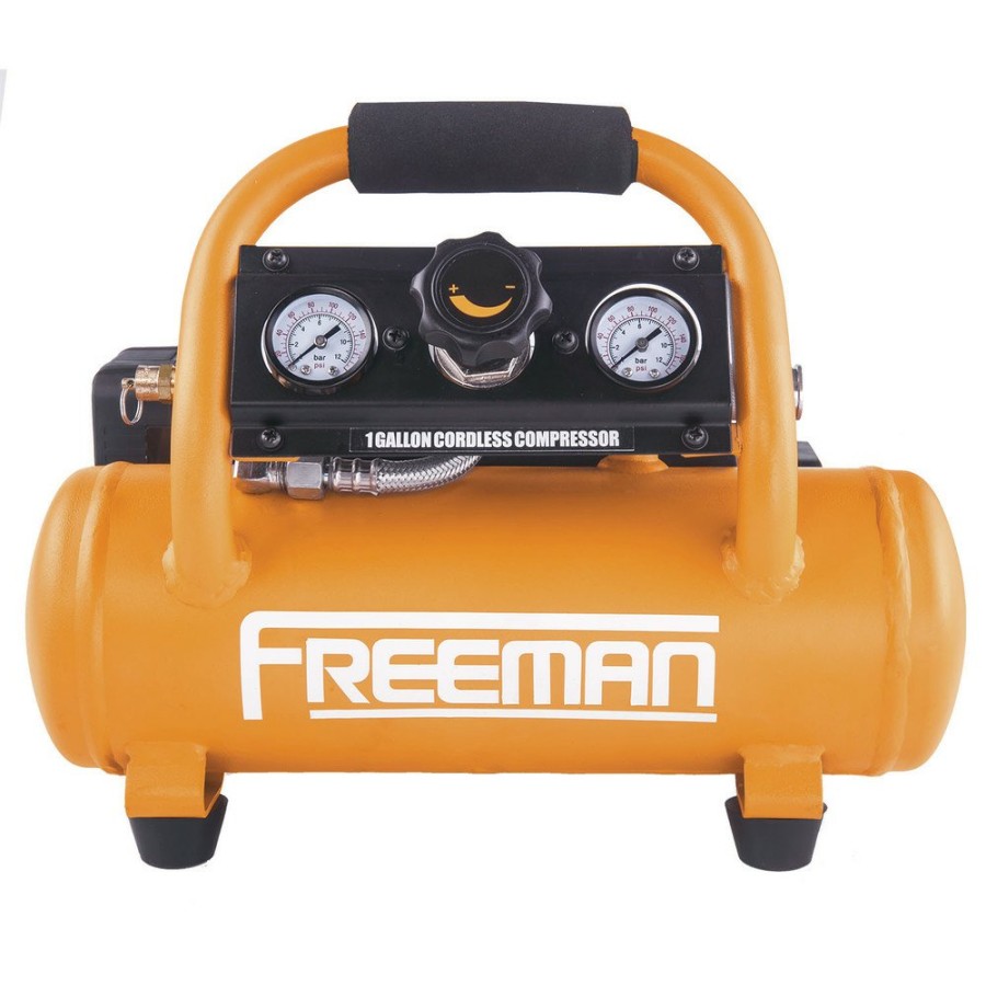 Air Tools And Equipment Freeman Portable Air Compressors | Freeman Pe20V1Gck 20V Max 1/3 Hp 1 Gallon Oil-Free Portable Hot Dog Air Compressor Kit (4 Ah)