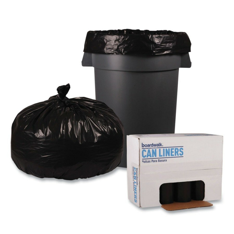 Facility Maintenance & Supplies Boardwalk | Boardwalk Bwk522 43 In. X 47 In. 56 Gal. 1.6 Mil Recycled Low-Density Polyethylene Can Liners - Black (100/Carton)