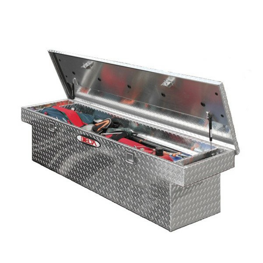 Automotive Delta Crossovers Truck Boxes | Delta 1-301000 Aluminum Single Lid Deep Full-Size Crossover Truck Box (Bright)