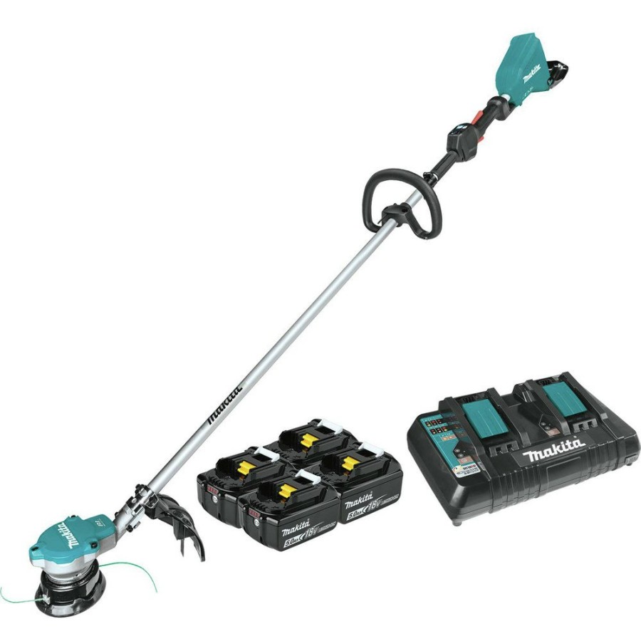 Outdoor Power Tools & Equipment Makita String Trimmers | Makita Xru15Pt1 18V X2 (36V) Lxt Brushless Lithium-Ion Cordless String Trimmer Kit (5 Ah)