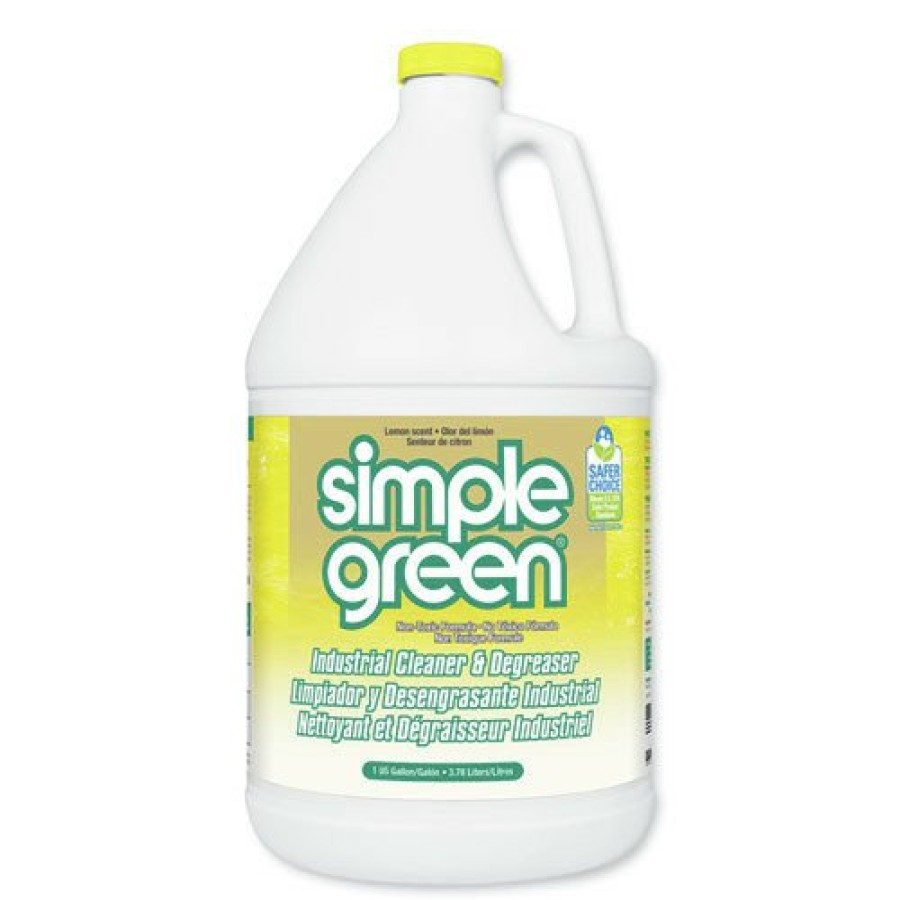 Facility Maintenance & Supplies Simple Green Cleaners | Simple Green 3010200614010 1-Gallon Industrial Cleaner And Degreaser Concentrate - Lemon Scent (6/Carton)