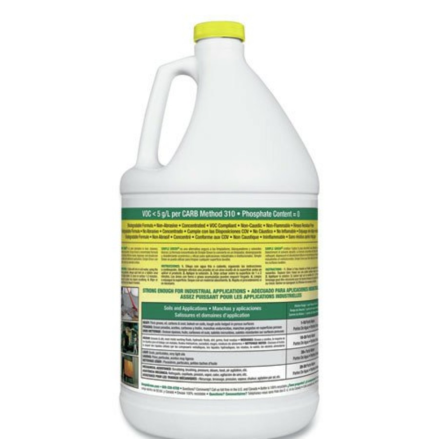 Facility Maintenance & Supplies Simple Green Cleaners | Simple Green 3010200614010 1-Gallon Industrial Cleaner And Degreaser Concentrate - Lemon Scent (6/Carton)