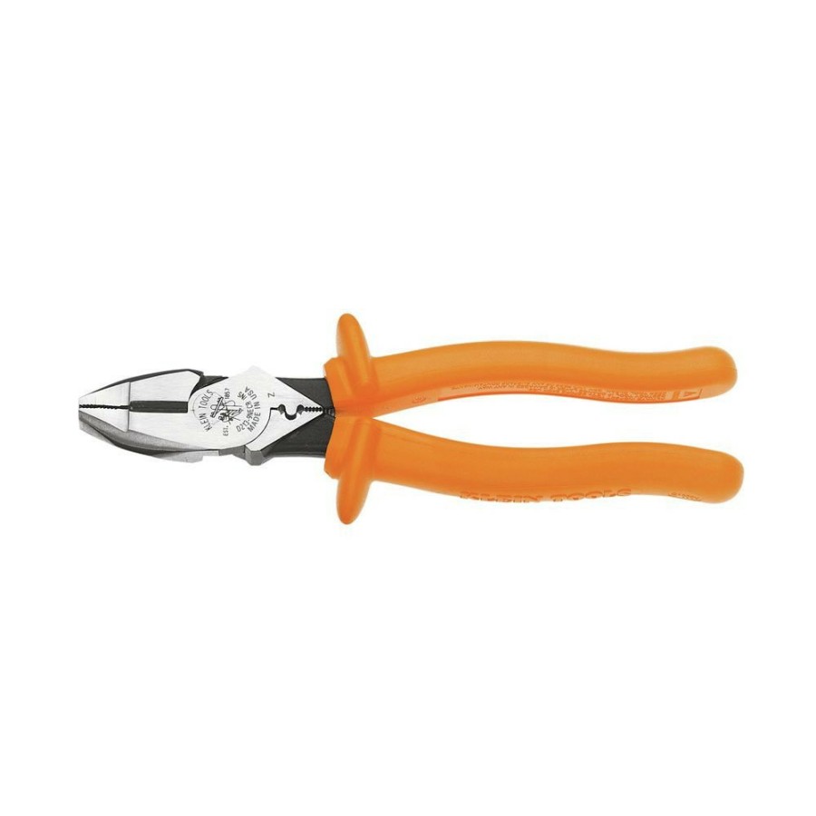 Hand Tools Klein Tools | Klein Tools D213-9Ne-Cr-Ins 9 In. Insulated Cutting Crimping Pliers