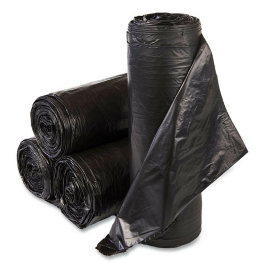 Facility Maintenance & Supplies Inteplast Group | Inteplast Group Wsl3036Hvk 30 Gal. 0.58 Mil 30 In. X 36 In. Institutional Low-Density Can Liners - Black (25 Bags/Roll, 10 Rolls/Carton)