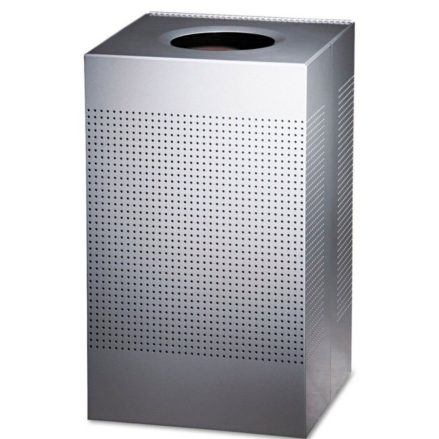 Facility Maintenance & Supplies Rubbermaid Commercial | Rubbermaid Commercial Fgsc18Eplsm 20 Gal. Designer Line Silhouettes Steel Waste Receptacle - Silver Metallic