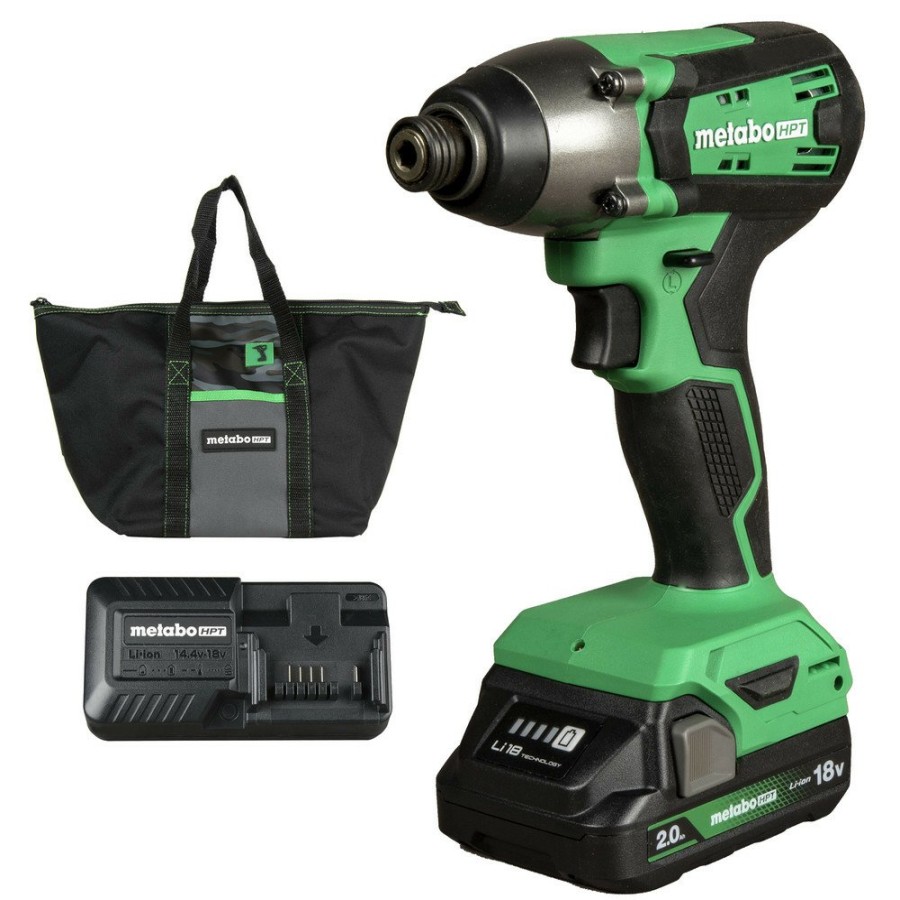 Power Tools Metabo HPT Impact Drivers | Metabo Hpt Wh18Dfxm 18V Multivolt Brushed Lithium-Ion 1/4 In. Cordless Impact Driver Kit (2 Ah)