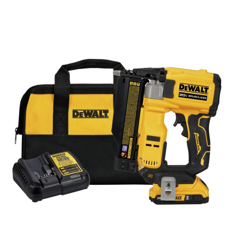 Power Tools Dewalt Nailers | Dewalt Dcn623D1 20V Max Atomic Compact Brushless Lithium-Ion 23 Gauge Cordless Pin Nailer Kit (2 Ah)