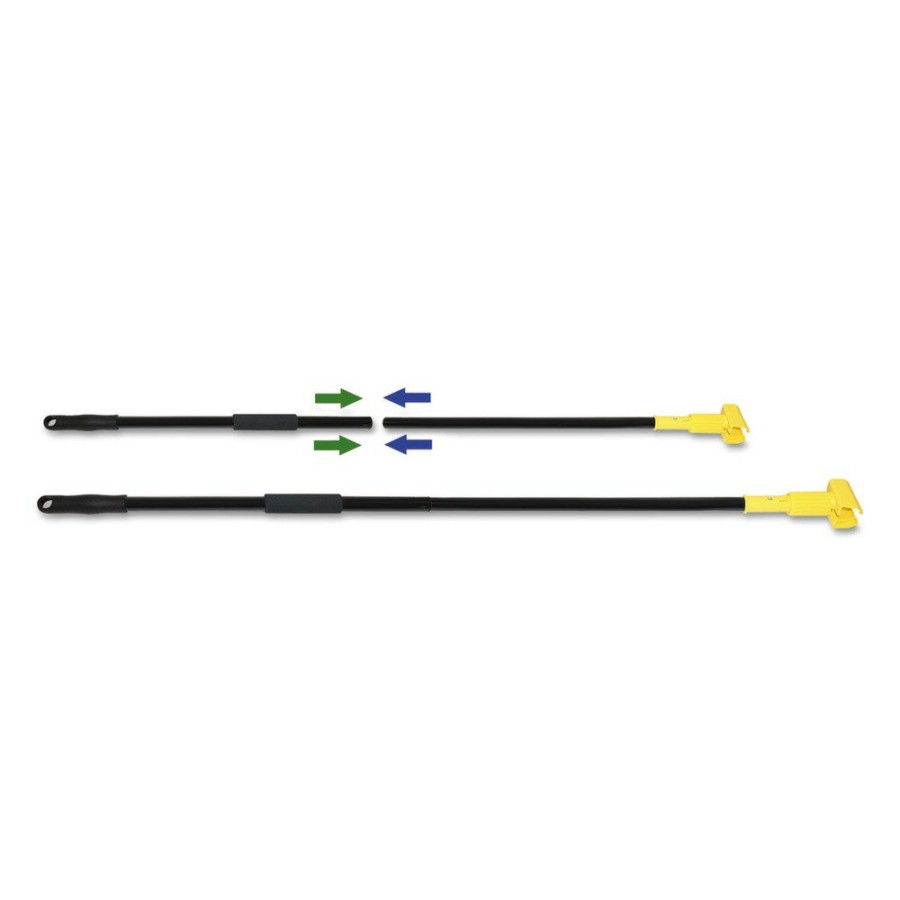 Facility Maintenance & Supplies Boardwalk Cleaning Tools | Boardwalk Bwkff610 2-Piece 1.5 In. Diameter X 59 In. Length Metal Handle With Plastic Jaw Head - Black/Yellow (1/Carton)