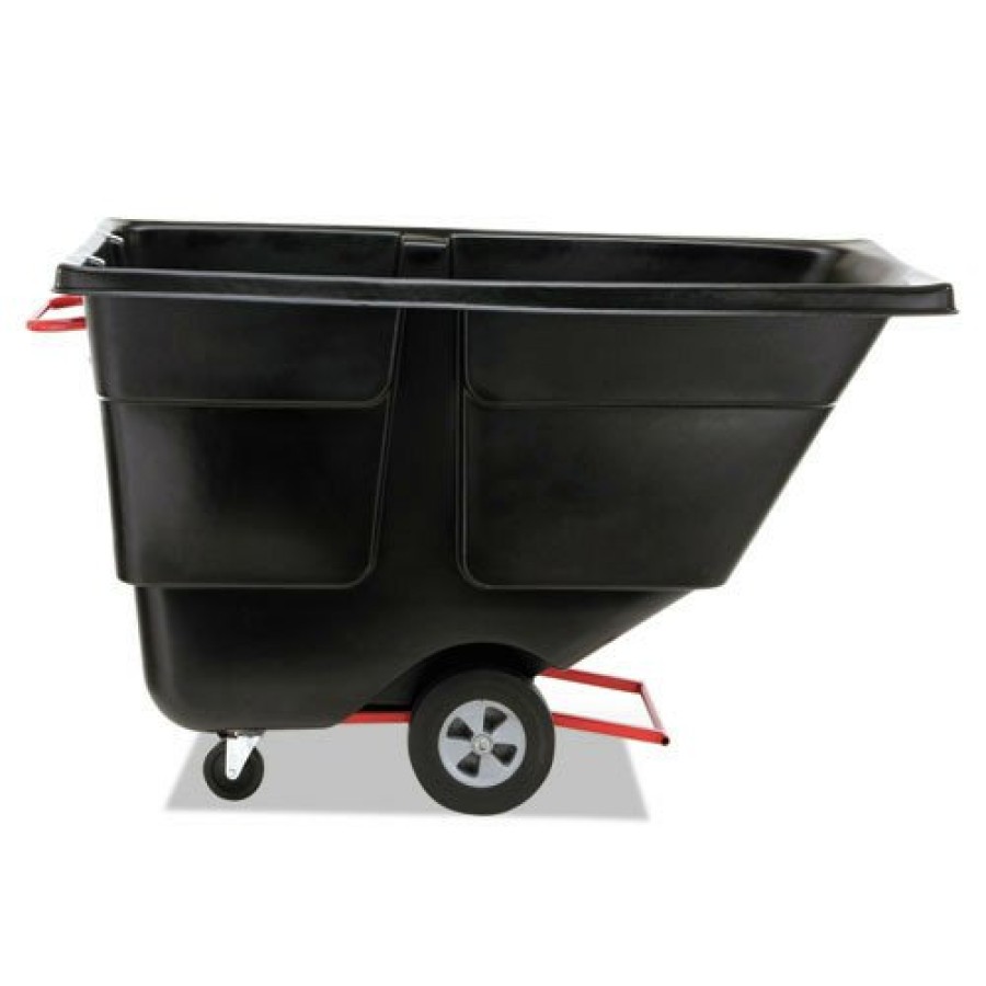 Facility Maintenance & Supplies Rubbermaid Commercial | Rubbermaid Commercial Fg131400Bla Rotomolded Plastic Rectangular 850 Lbs. Capacity Tilt Truck - Black