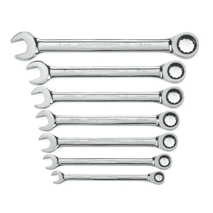 Hand Tools GearWrench Ratcheting Wrench Sets | Gearwrench 9417 7-Piece Standard Metric Combination Ratcheting Wrench Set