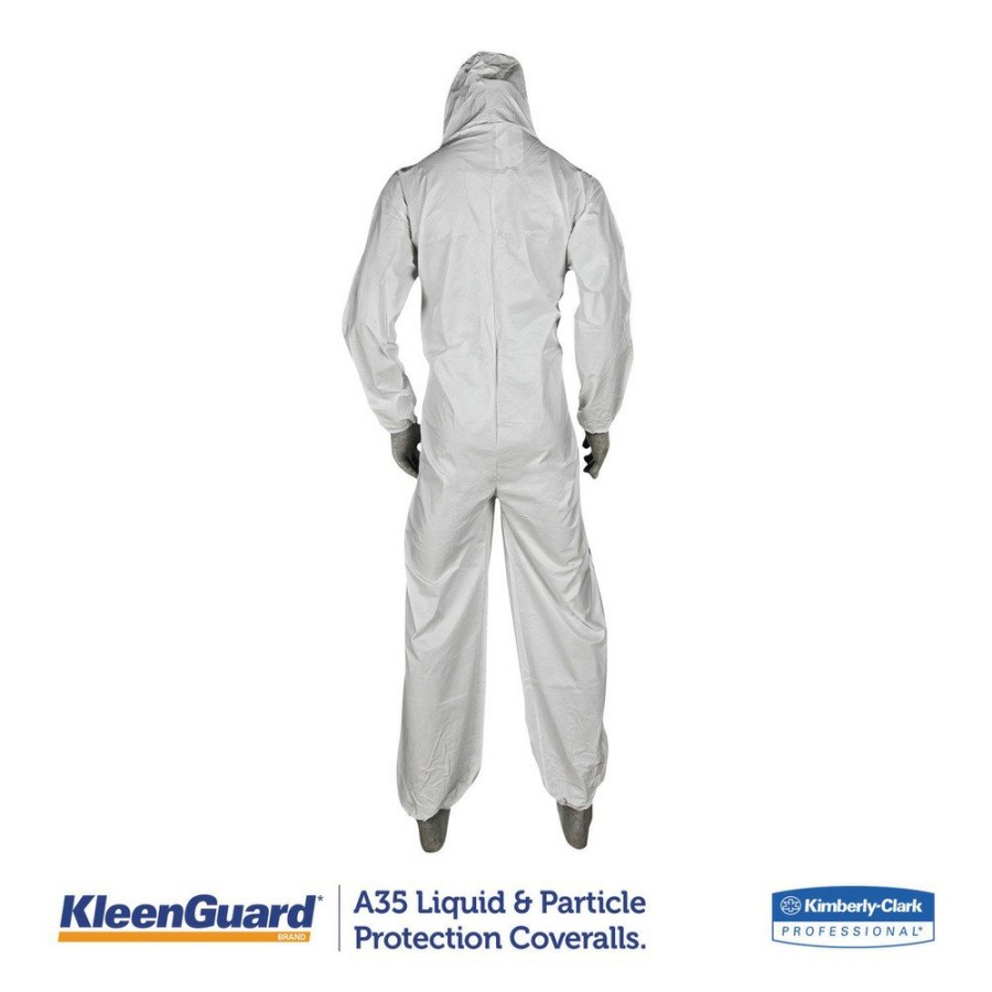 Safety Equipment KleenGuard | Kleenguard 38939 A35 Liquid And Particle Protection Coveralls Hooded - X-Large, White (25/Carton)