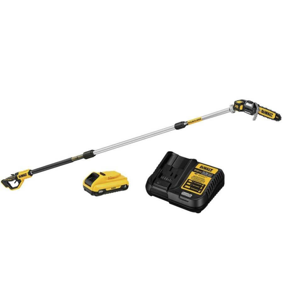 Outdoor Power Tools & Equipment Dewalt | Dewalt Dcps620Bdcb240C-Bndl 20V Max Xr Brushless Lithium-Ion Cordless Pole Saw And 20V Max 4 Ah Lithium-Ion Battery And Charger Starter Kit Bundle