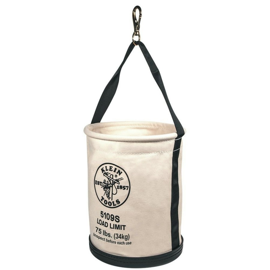 Tool Storage Klein Tools | Klein Tools 5109S Straight Wall Canvas Bucket With Swivel Snap