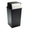 Facility Maintenance & Supplies Safco | Safco 9895 Reflections Push Top Square Receptacle, Steel, 36Gal, Black/Chrome