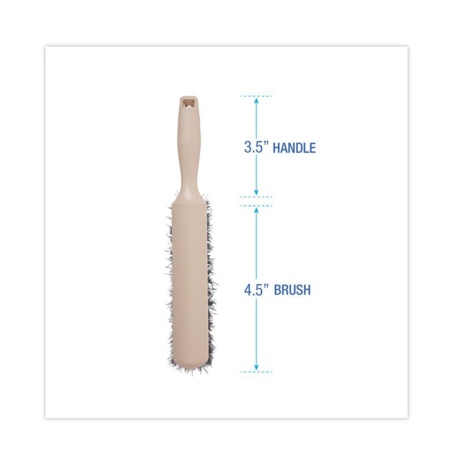 Facility Maintenance & Supplies Boardwalk Cleaning Tools | Boardwalk Bwk5308 4.5 In. Brush 3.5 In. Tan Plastic Handle Polypropylene Counter Brush - Black