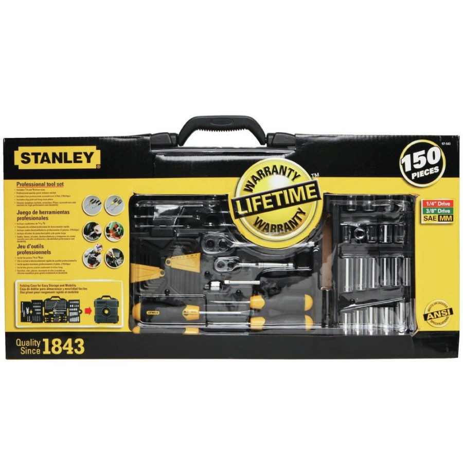 Hand Tools Stanley Socket Sets | Stanley 97-543 150-Piece Mechanic'S Tool Set