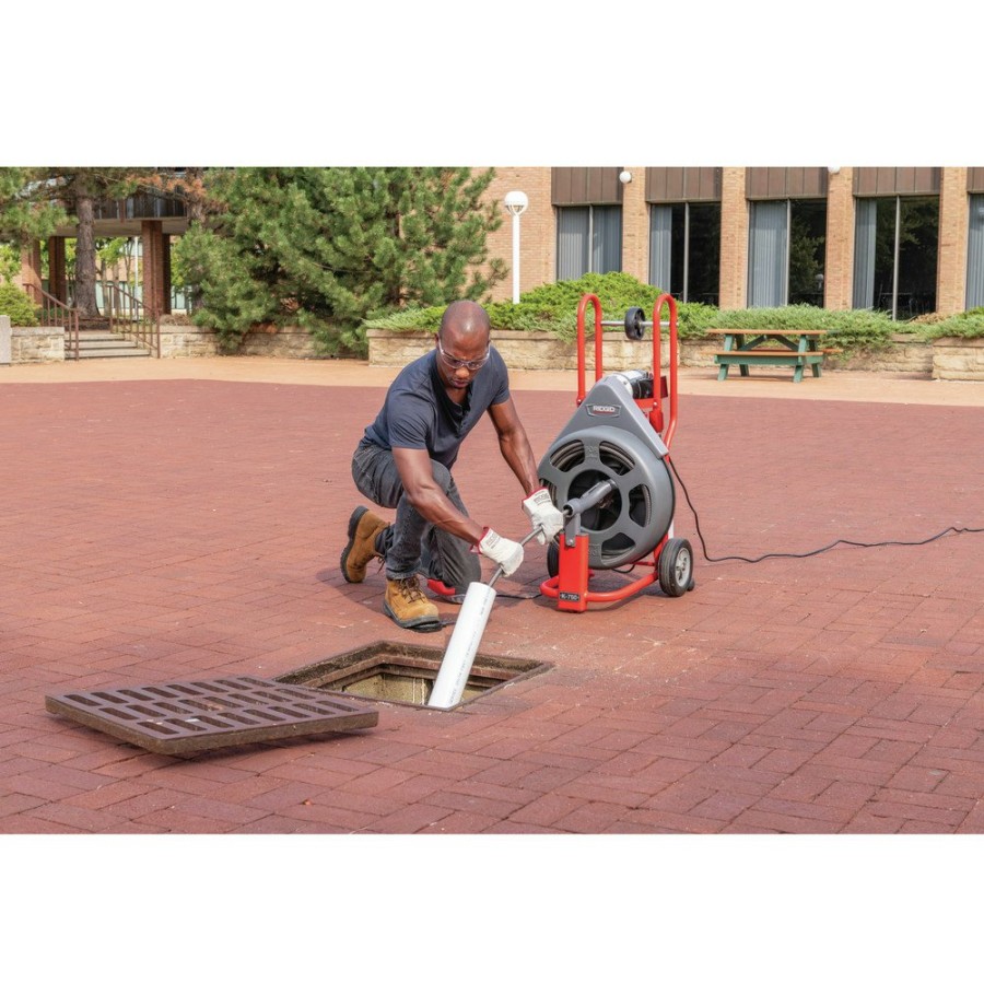 Plumbing And Drain Cleaning Ridgid | Ridgid K-750 3/4 In. X 100 Ft. Autofeed Wheeled Drum Machine