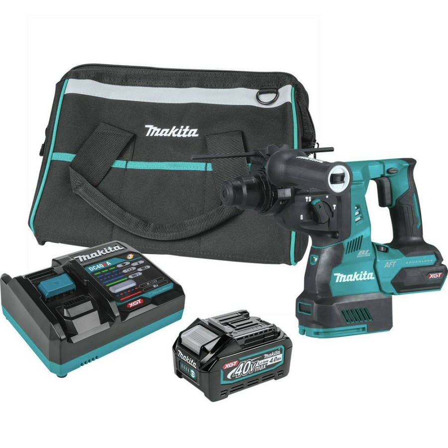 Power Tools Makita Rotary Hammers | Makita Grh01M1 40V Max Xgt Brushless Lithium-Ion 1-1/8 In. Avt Rotary Hammer Kit (4 Ah)