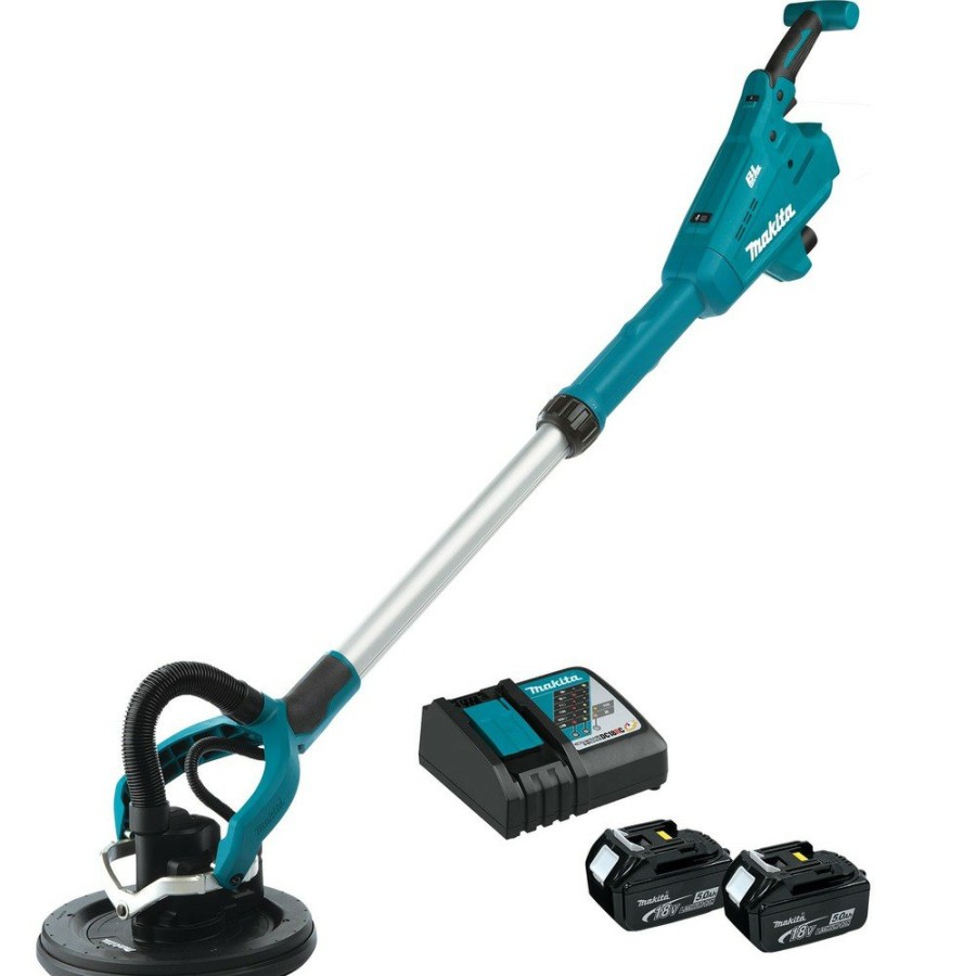 Power Tools Makita Drywall Sanders | Makita Xls01Tx1 18V Lxt Brushless Lithium-Ion 9 In. Cordless Drywall Sander Kit (5 Ah)