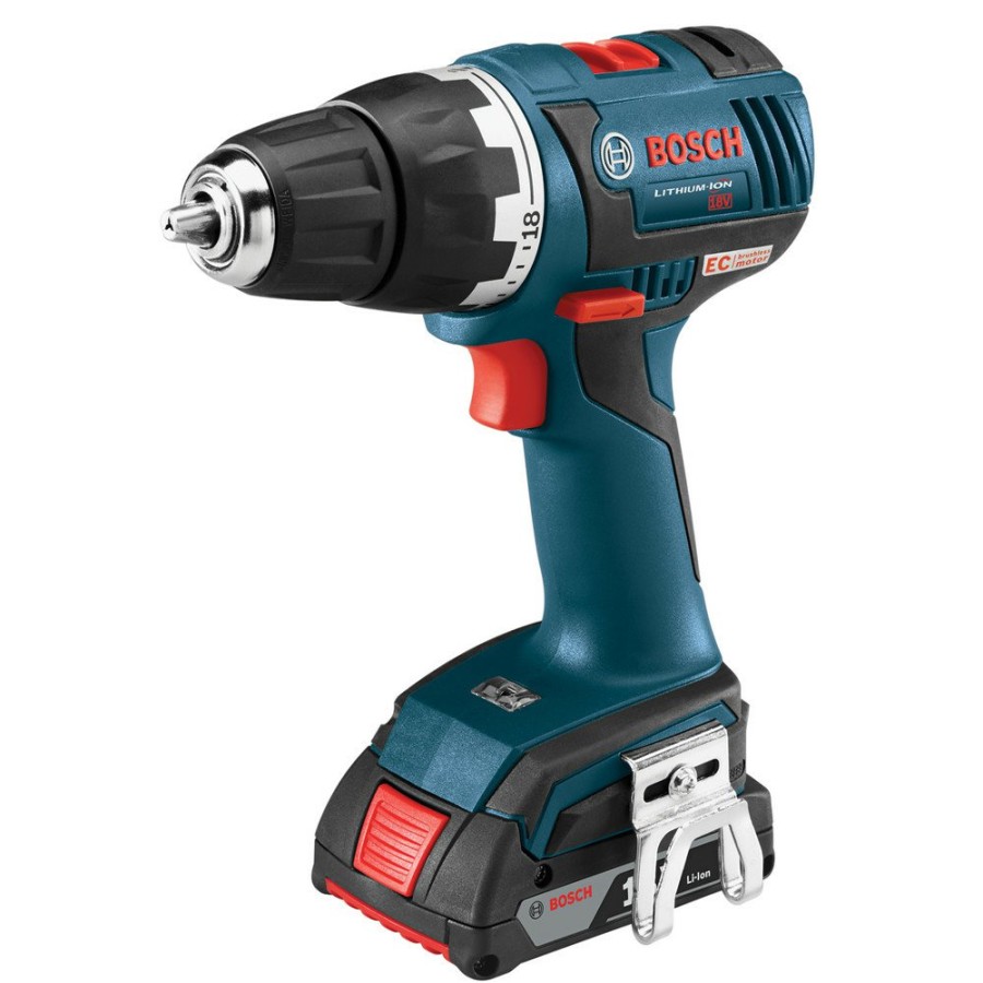 Power Tools Bosch Drill Drivers | Factory Reconditioned Bosch Dds182-02L-Rt 18V Lithium-Ion Brushless Compact Tough 1/2 In. Cordless Drill Driver Kit With L-Boxx 2 Case (2 Ah)