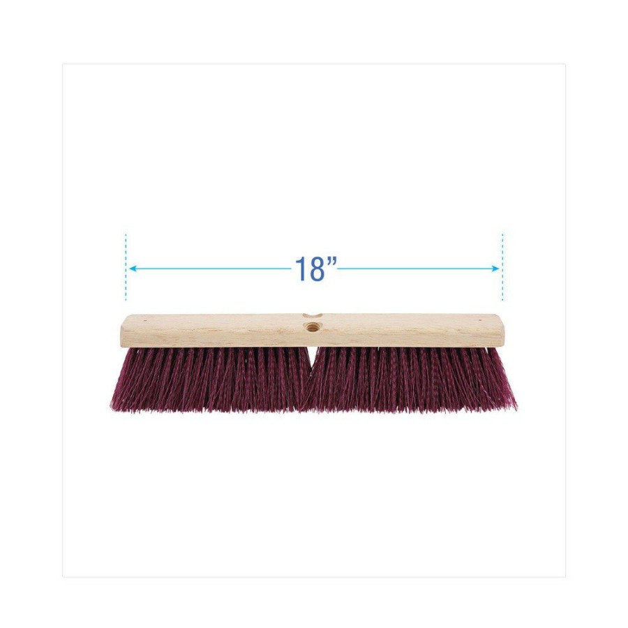 Facility Maintenance & Supplies Boardwalk Cleaning Tools | Boardwalk Bwk20318 3 In. Heavy-Duty Polypropylene Bristles 18 In. Brush Floor Brush Head - Maroon