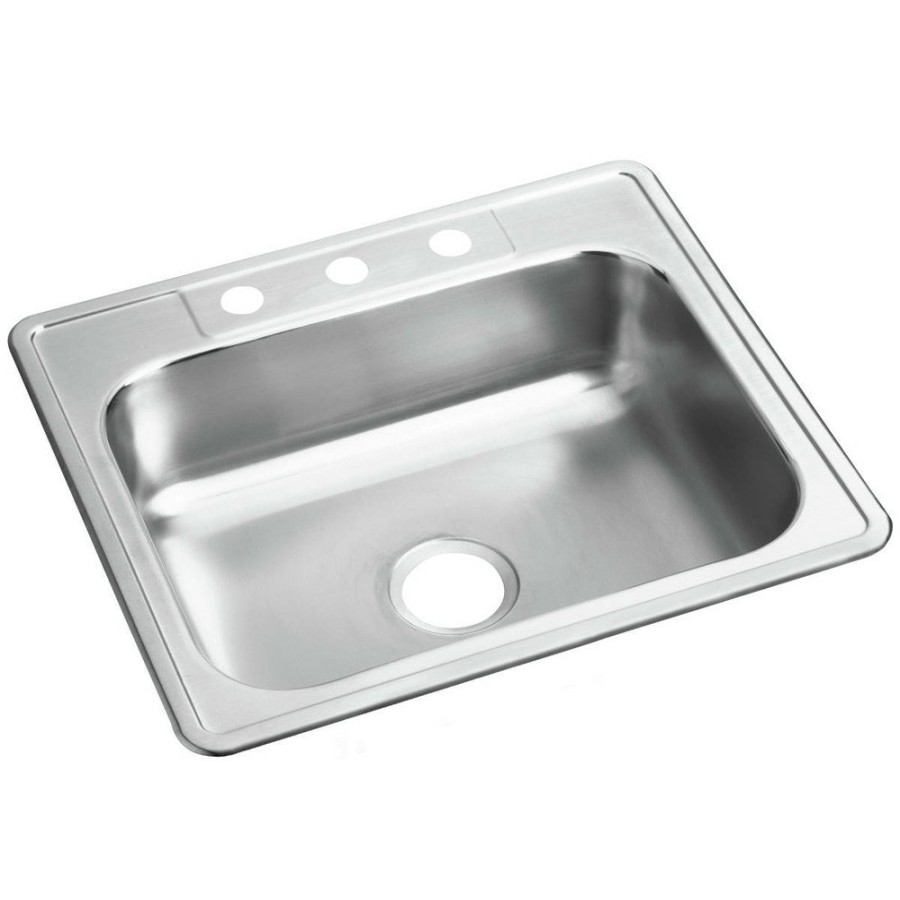 Kitchen Elkay | Elkay D125221 Dayton 25 In. X 22 In. X 6-9/16 In. Single Bowl Drop-In Stainless Steel Bar Sink