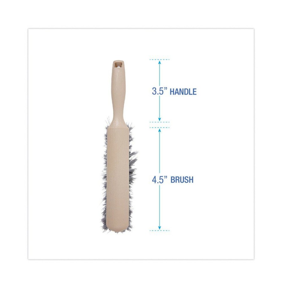 Facility Maintenance & Supplies Boardwalk Cleaning Tools | Boardwalk Bwk5408 4.5 In. Brush 3.5 In. Tan Plastic Handle Polypropylene Counter Brush - Gray